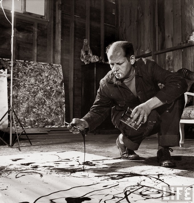 Jackson Pollock đang vẽ No.5 Elegant Lady năm 1951